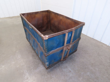 Vintage Tobacco Rolling Cart Factory Bin Steampunk Basket Storage Sutliff Blue