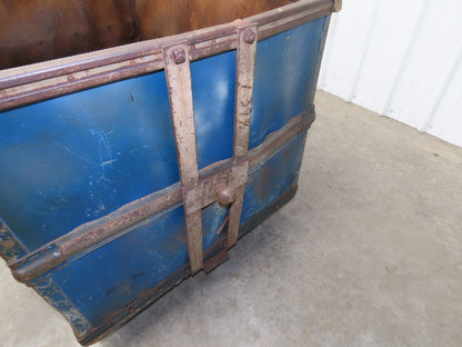 Vintage Tobacco Rolling Cart Factory Bin Steampunk Basket Storage Sutliff Blue