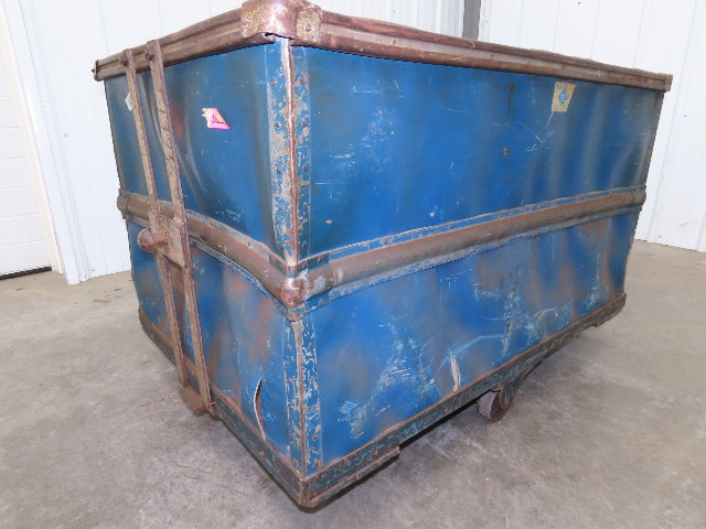 Vintage Tobacco Rolling Cart Factory Bin Steampunk Basket Storage Sutliff Blue