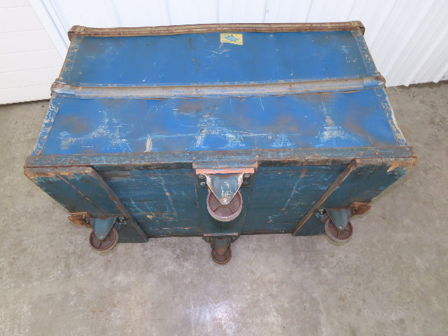 Vintage Tobacco Rolling Cart Factory Bin Steampunk Basket Storage Sutliff Blue