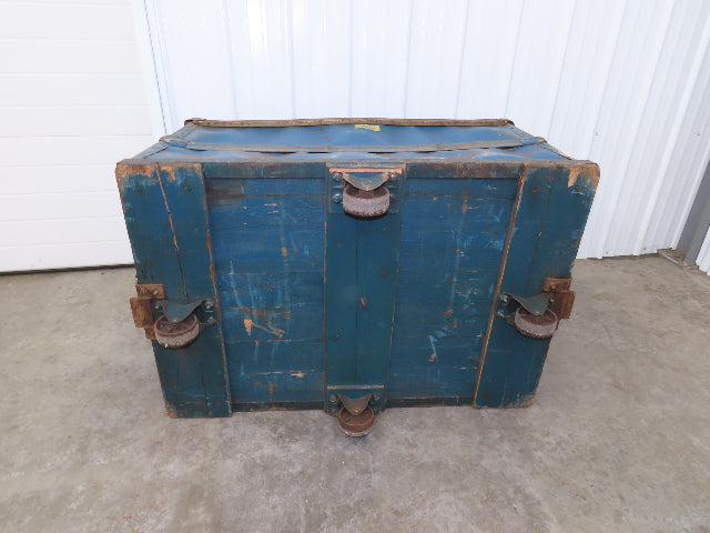 Vintage Tobacco Rolling Cart Factory Bin Steampunk Basket Storage Sutliff Blue