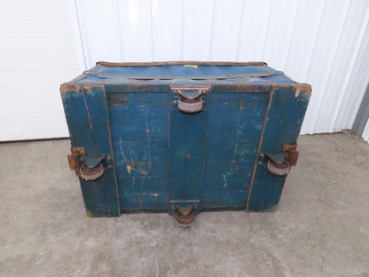 Vintage Tobacco Rolling Cart Factory Bin Steampunk Basket Storage Sutliff Blue