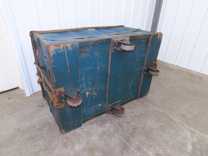 Vintage Tobacco Rolling Cart Factory Bin Steampunk Basket Storage Sutliff Blue