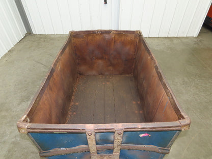 Vintage Tobacco Rolling Cart Factory Bin Steampunk Basket Storage Sutliff Blue