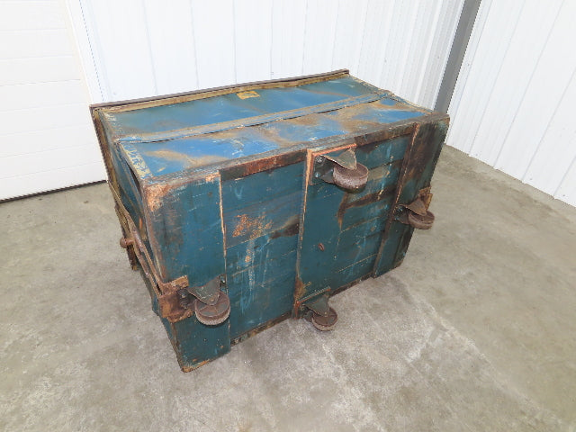 Vintage Tobacco Rolling Cart Factory Bin Steampunk Basket Storage Sutliff Blue