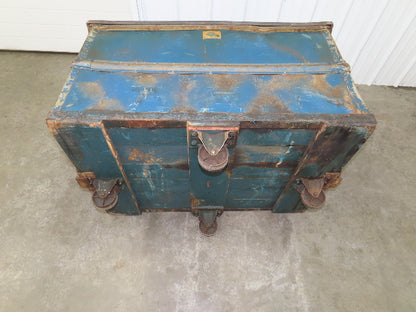 Vintage Tobacco Rolling Cart Factory Bin Steampunk Basket Storage Sutliff Blue