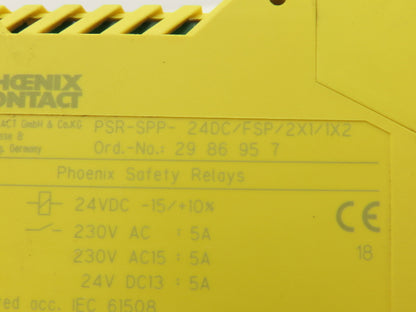 Phoenix Contact PSR-SPP-24DC/FSP/2X1/1X2 Safety Coupling Relay 24VDC/230VAC
