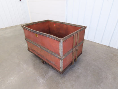 Vintage Tobacco Rolling Cart Factory Bin Steampunk Basket Storage Sutliff Red