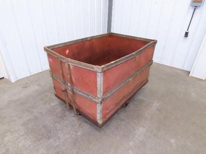 Vintage Tobacco Rolling Cart Factory Bin Steampunk Basket Storage Sutliff Red