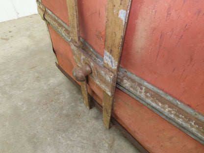 Vintage Tobacco Rolling Cart Factory Bin Steampunk Basket Storage Sutliff Red