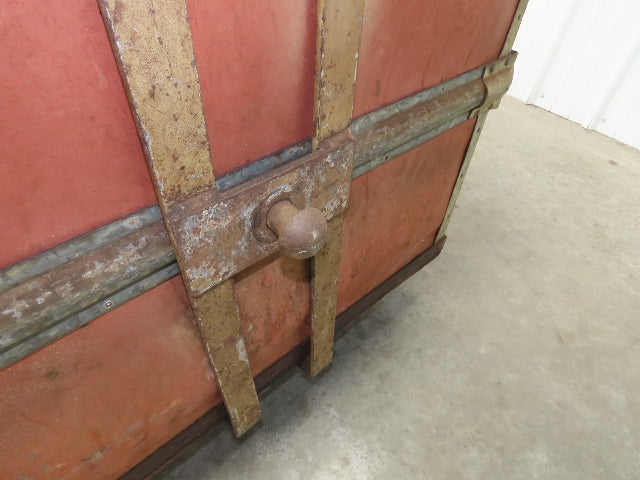 Vintage Tobacco Rolling Cart Factory Bin Steampunk Basket Storage Sutliff Red