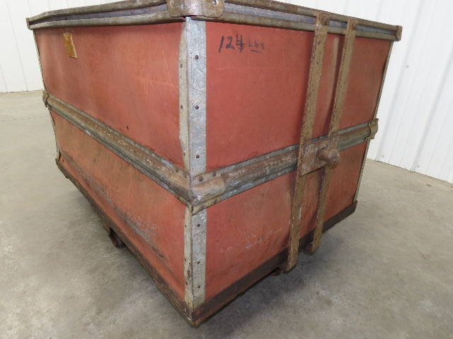 Vintage Tobacco Rolling Cart Factory Bin Steampunk Basket Storage Sutliff Red