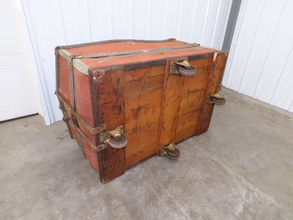 Vintage Tobacco Rolling Cart Factory Bin Steampunk Basket Storage Sutliff Red