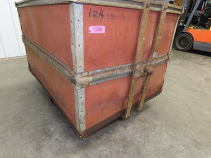 Vintage Tobacco Rolling Cart Factory Bin Steampunk Basket Storage Sutliff Red