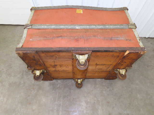 Vintage Tobacco Rolling Cart Factory Bin Steampunk Basket Storage Sutliff Red