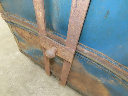 Vintage Sutliff Tobacco Rolling Cart Factory Bin Steampunk Basket Storage Blue