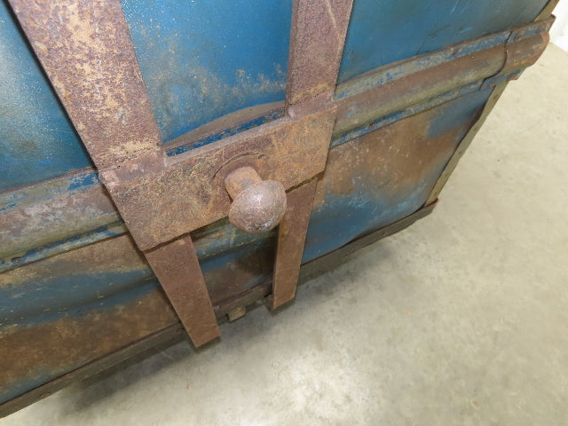 Vintage Sutliff Tobacco Rolling Cart Factory Bin Steampunk Basket Storage Blue