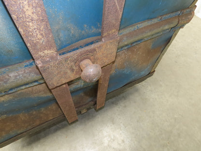 Vintage Sutliff Tobacco Rolling Cart Factory Bin Steampunk Basket Storage Blue