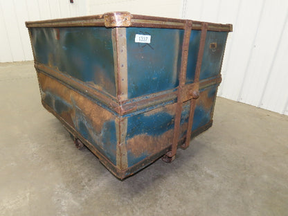 Vintage Sutliff Tobacco Rolling Cart Factory Bin Steampunk Basket Storage Blue