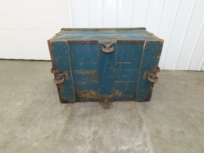 Vintage Sutliff Tobacco Rolling Cart Factory Bin Steampunk Basket Storage Blue