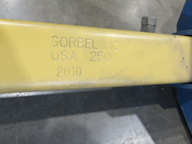 Gorbel 250Lb Ceiling Mount Bridge Crane 70"-86" Span 11' 6" Runway w/Hangers