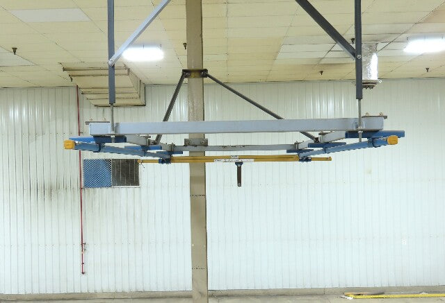 Gorbel 250Lb Ceiling Mount Bridge Crane 70"-86" Span 11' 6" Runway w/Hangers