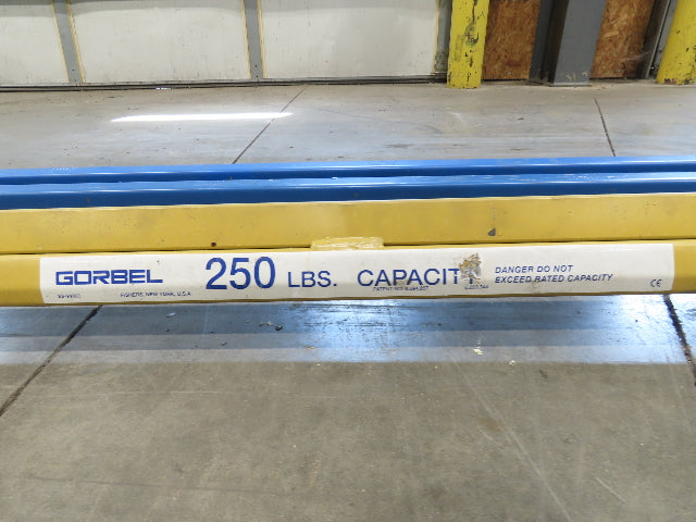 Gorbel 250Lb Ceiling Mount Bridge Crane 70"-86" Span 11' 6" Runway w/Hangers