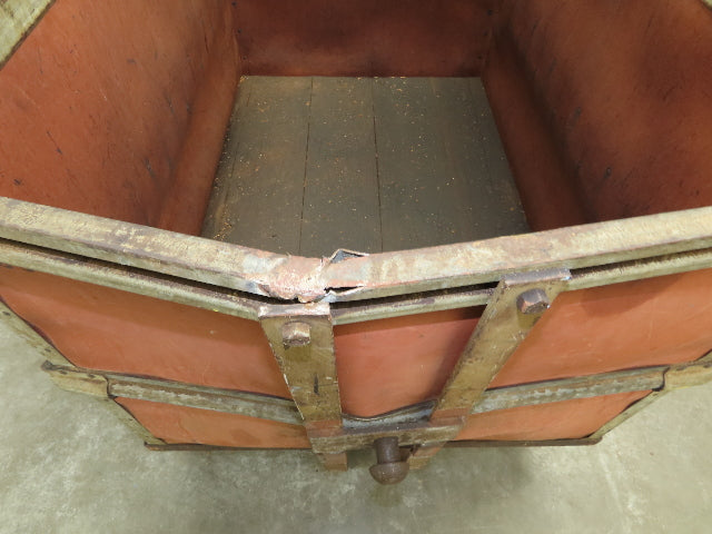 Vintage Tobacco Rolling Cart Factory Bin Steampunk Basket Storage Sutliff Red