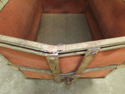 Vintage Tobacco Rolling Cart Factory Bin Steampunk Basket Storage Sutliff Red