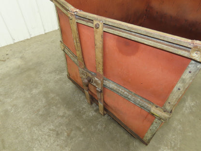 Vintage Tobacco Rolling Cart Factory Bin Steampunk Basket Storage Sutliff Red