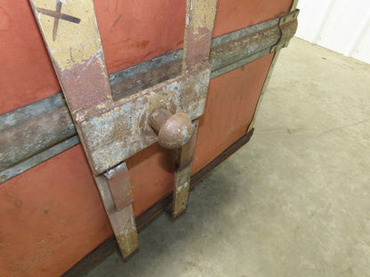 Vintage Tobacco Rolling Cart Factory Bin Steampunk Basket Storage Sutliff Red
