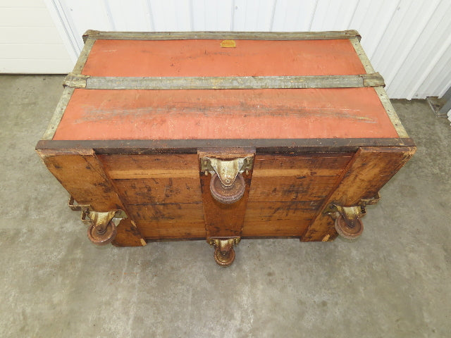 Vintage Tobacco Rolling Cart Factory Bin Steampunk Basket Storage Sutliff Red
