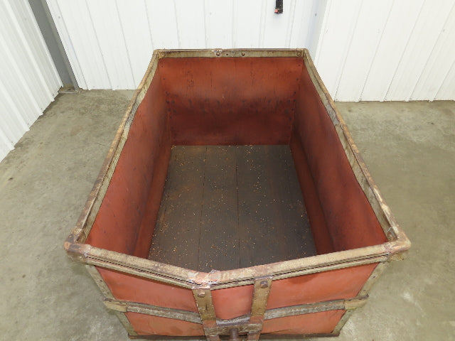 Vintage Tobacco Rolling Cart Factory Bin Steampunk Basket Storage Sutliff Red