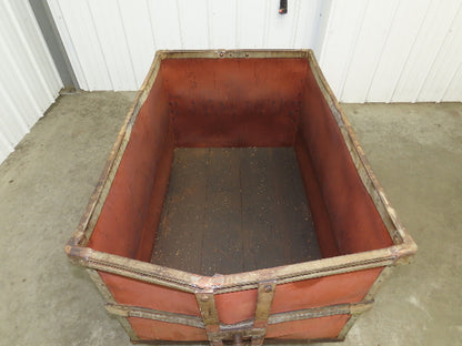 Vintage Tobacco Rolling Cart Factory Bin Steampunk Basket Storage Sutliff Red