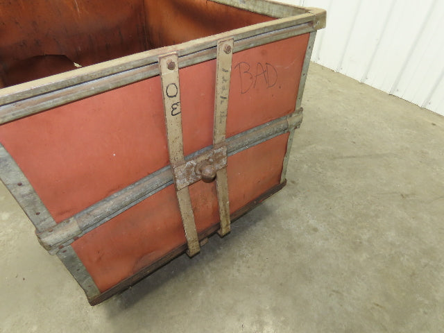 Vintage Tobacco Rolling Cart Factory Bin Steampunk Basket Storage Sutliff Red