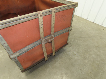 Vintage Tobacco Rolling Cart Factory Bin Steampunk Basket Storage Sutliff Red