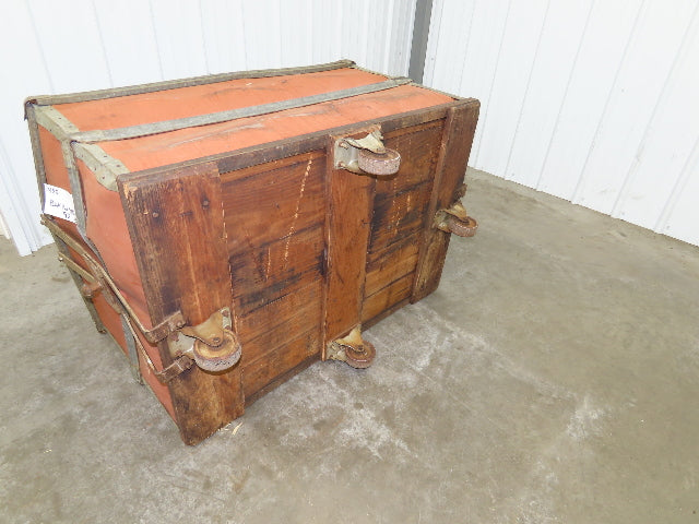 Vintage Tobacco Rolling Cart Factory Bin Steampunk Basket Storage Sutliff Red