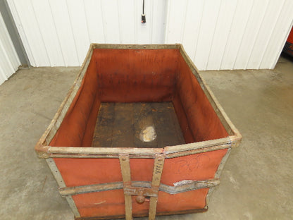 Vintage Tobacco Rolling Cart Factory Bin Steampunk Basket Storage Sutliff Red