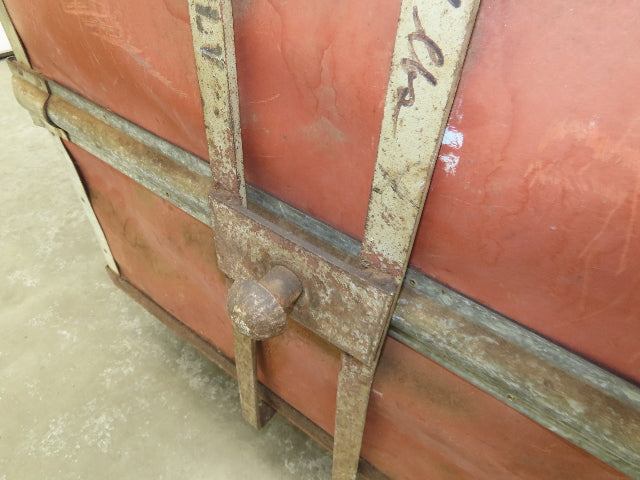 Vintage Tobacco Rolling Cart Factory Bin Steampunk Basket Storage Sutliff Red