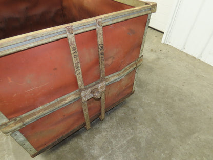 Vintage Tobacco Rolling Cart Factory Bin Steampunk Basket Storage Sutliff Red