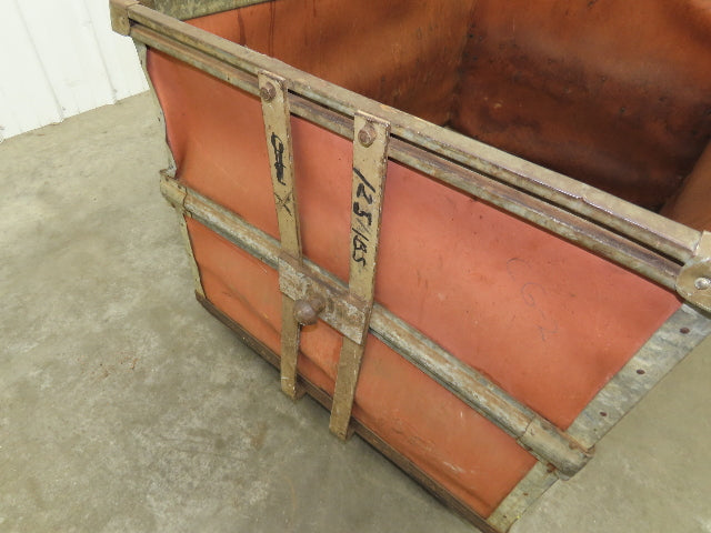 Vtg Tobacco Rolling Cart Factory Bin Steampunk Basket Storage Sutliff Red