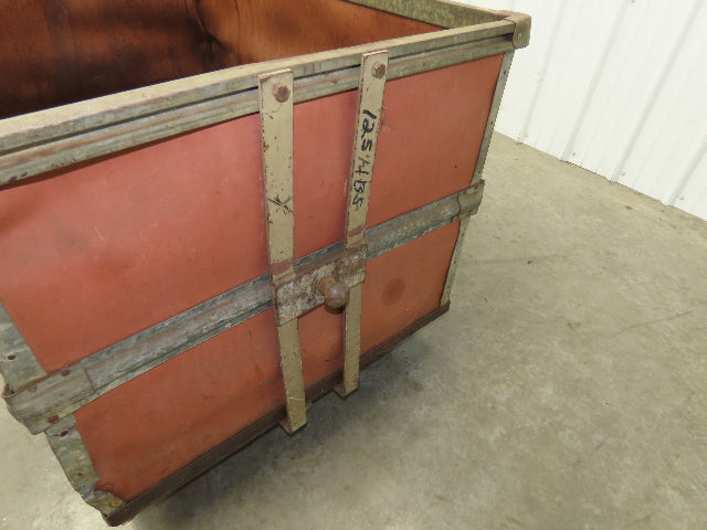 Vtg Tobacco Rolling Cart Factory Bin Steampunk Basket Storage Sutliff Red
