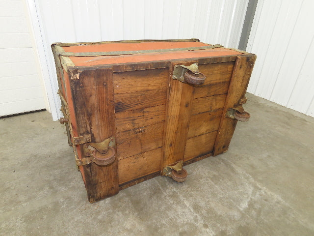 Vtg Tobacco Rolling Cart Factory Bin Steampunk Basket Storage Sutliff Red