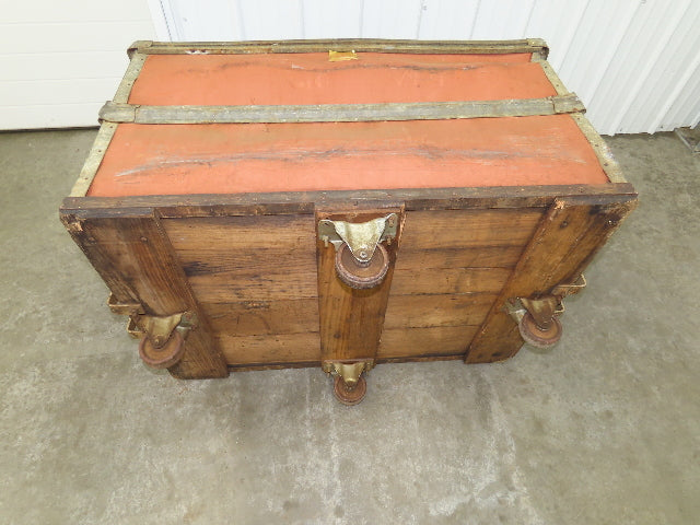 Vtg Tobacco Rolling Cart Factory Bin Steampunk Basket Storage Sutliff Red