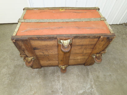 Vtg Tobacco Rolling Cart Factory Bin Steampunk Basket Storage Sutliff Red