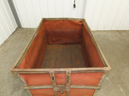 Vtg Tobacco Rolling Cart Factory Bin Steampunk Basket Storage Sutliff Red