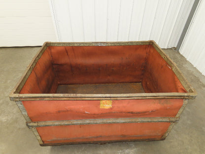 Vtg Tobacco Rolling Cart Factory Bin Steampunk Basket Storage Sutliff Red