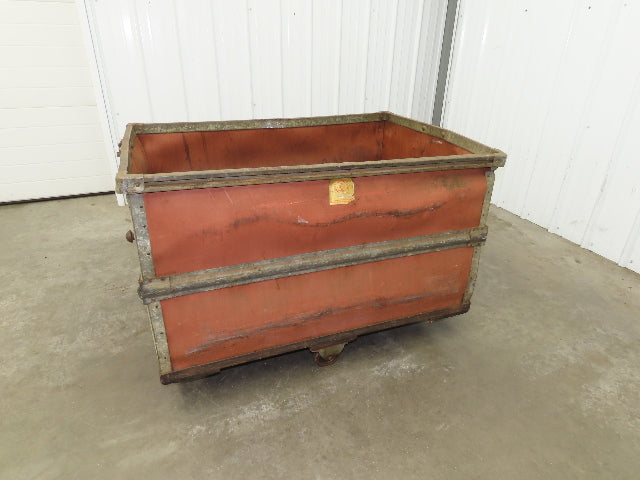 Vtg Tobacco Rolling Cart Factory Bin Steampunk Basket Storage Sutliff Red