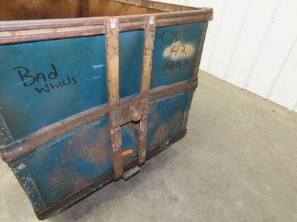 Vintage Sutliff Tobacco Rolling Cart Factory Bin Steampunk Basket Storage Blue
