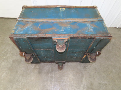 Vintage Sutliff Tobacco Rolling Cart Factory Bin Steampunk Basket Storage Blue